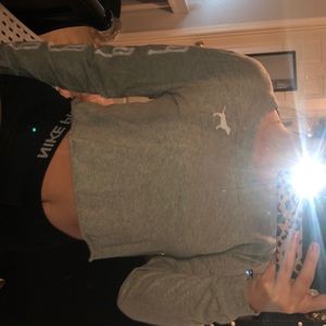 PINK Long sleeve crop top T-shirt